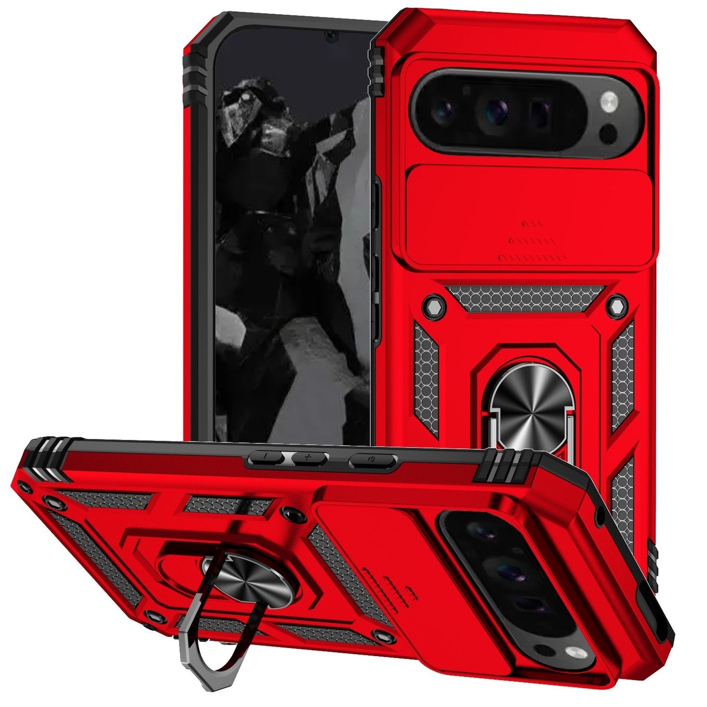 For Google Pixel 9a / 9 Pro XL Case Shockproof Armour Cover Ring Holder Camera