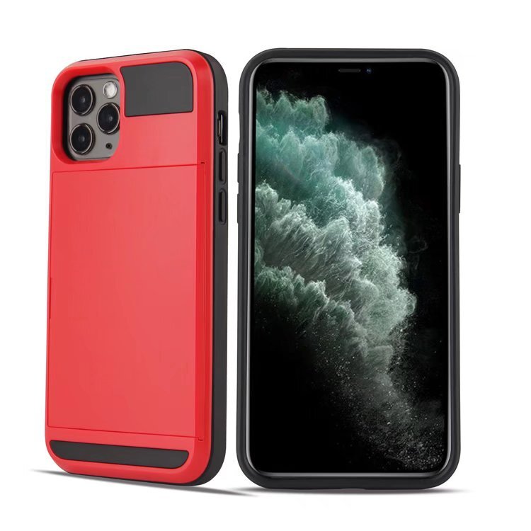 Hybrid Phone Case For iPhone 11 / Pro Max Shockproof Hidden Credit Card Holder