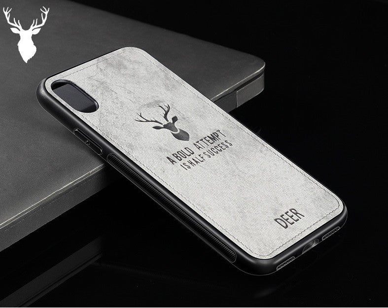 3D Deer Thin Slim Canvas Phone Case Cover For iPhone 15 14 13 12 11 Pro Max Plus