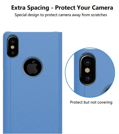 Case For iPhone 15 14 13 12 11 Pro Max Plus Smart Mirror Full Phone Flip Cover