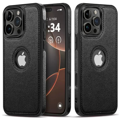 Luxury Leather Case For iPhone 16 Pro Max Plus 16e PU Shockproof Slim Logo Cover