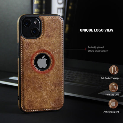 Luxury Leather Case For iPhone 15 Pro Max Plus Shockproof Slim Logo Back Cover