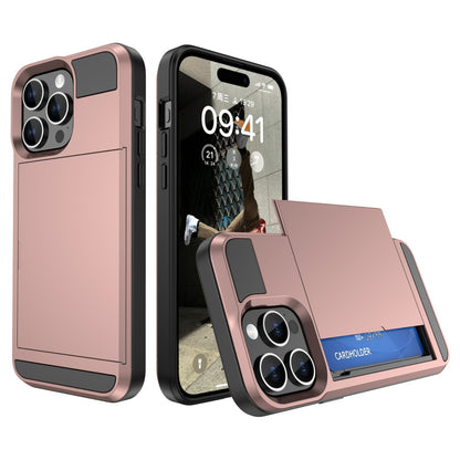 Card Holder Wallet Case Shockproof Hybrid Protective For iPhone 15 Pro Max Plus