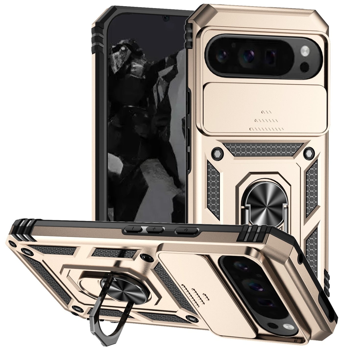 For Google Pixel 9a / 9 Pro XL Case Shockproof Armour Cover Ring Holder Camera