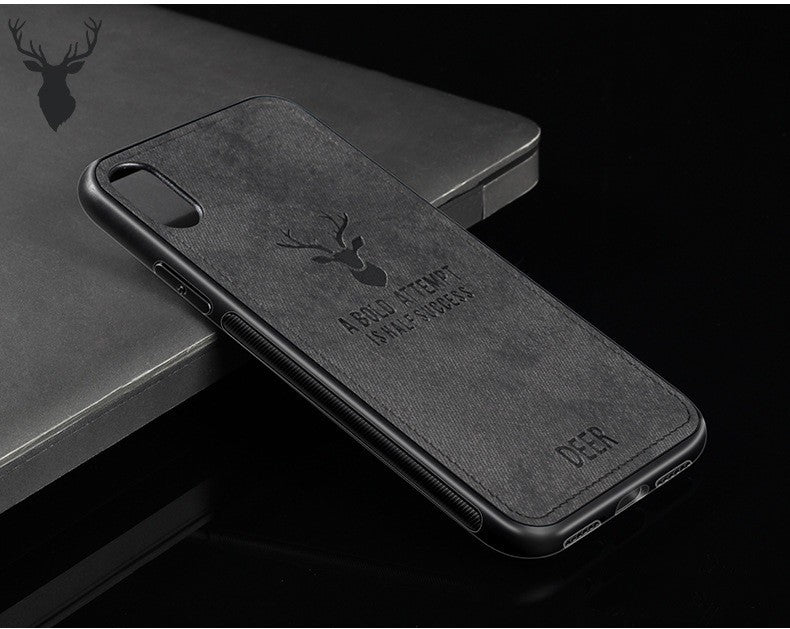 3D Deer Thin Slim Canvas Phone Case Cover For iPhone 15 14 13 12 11 Pro Max Plus
