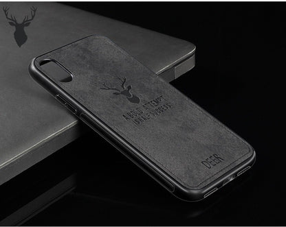 3D Deer Thin Slim Canvas Phone Case Cover For iPhone 15 14 13 12 11 Pro Max Plus