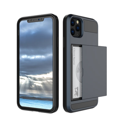 Hybrid Phone Case For iPhone 11 / Pro Max Shockproof Hidden Credit Card Holder