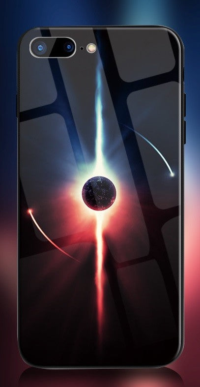 Hard Tempered Back Glass Phone Case Cover with Print for iPhone 6/6s/7/8/X/Plus