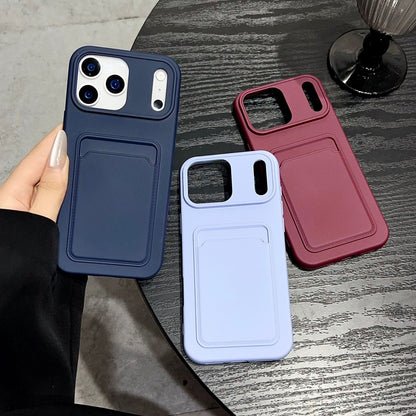 Case For iPhone 15 15 Pro Max Plus Wallet Card Holder Shockproof Cover Silicone