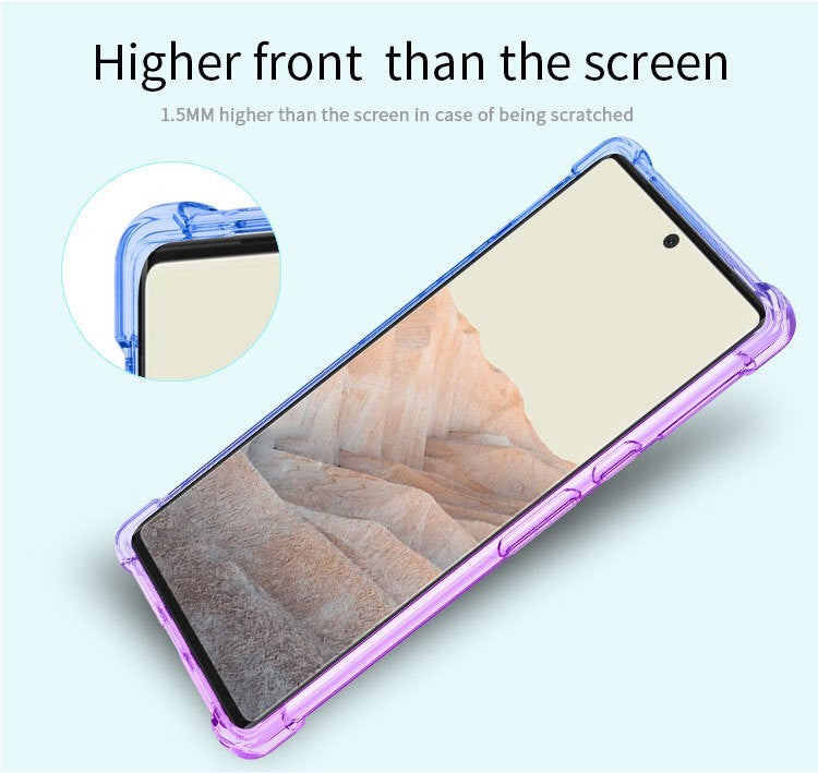 For Google Pixel 9 9A Pro XL Clear Gradient Silicone Gel Shockproof Case Cover