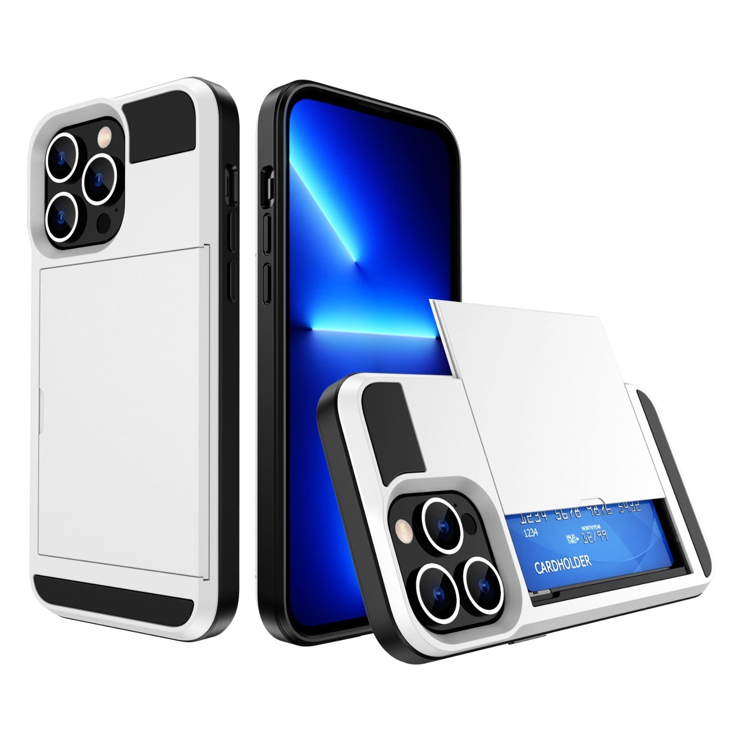 Card Holder Wallet Case Shockproof Hybrid Protective For iPhone 14 Pro Max Plus