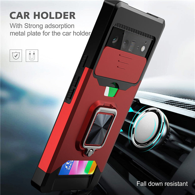 Hybrid Phone Case with Credit Card Holder For Google Pixel 10 9a 9 8 7 6 Pro XL