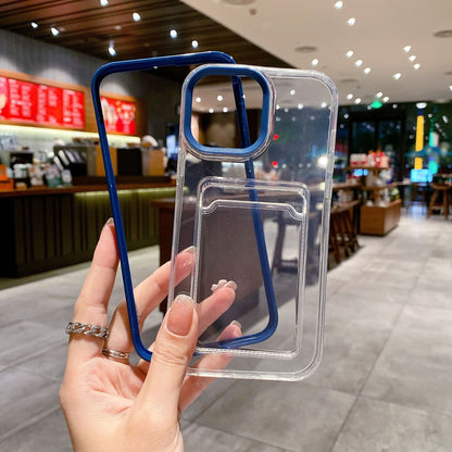 Clear Card Holder Slot Phone Case Cover Apple iPhone 17 16 15 14 13 Pro Max Plus