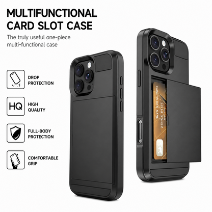 Card Holder Wallet Case Shockproof Hybrid Protective For iPhone 16 Pro Max Plus
