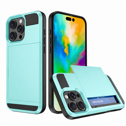 Card Holder Wallet Case Shockproof Hybrid Protective For iPhone 16 Pro Max Plus