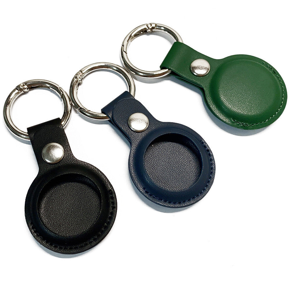 For Apple AirTag Leather Case Protective Cover Key Ring Tracker Keychain Air Tag