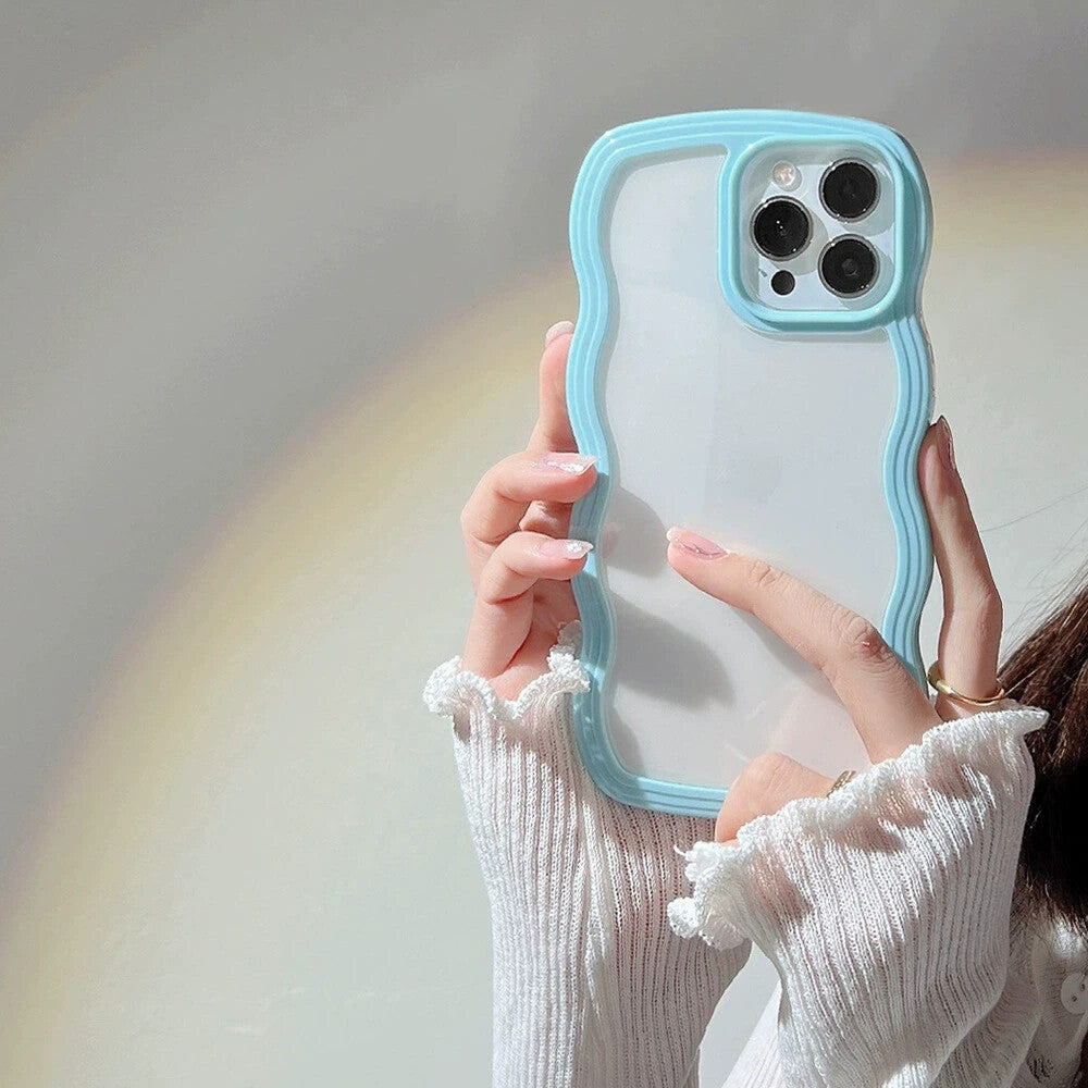 Colourful Wave Side Clear TPU Shockproof Phone Case For Google Pixel 9 8a 7a Pro