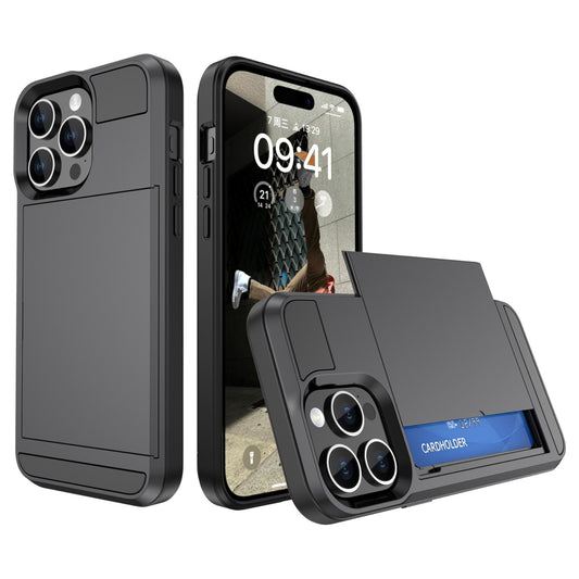 Card Holder Wallet Case Shockproof Hybrid Protective For iPhone 15 Pro Max Plus