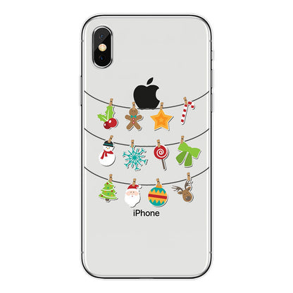 Clear Christmas Santa TPU Phone Case Cover Apple iPhone XS Max XR X Plus 11 8 7