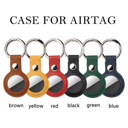 For Apple AirTag Leather Case Protective Cover Key Ring Tracker Keychain Air Tag