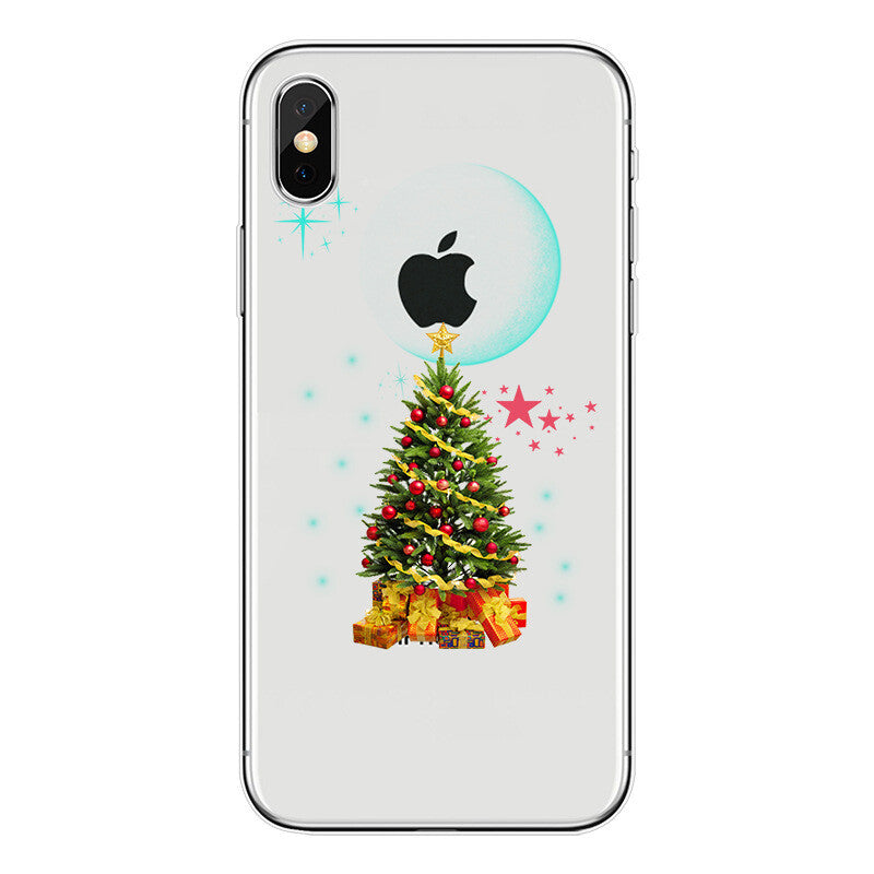 Clear Christmas Santa TPU Phone Case Cover Apple iPhone XS Max XR X Plus 11 8 7