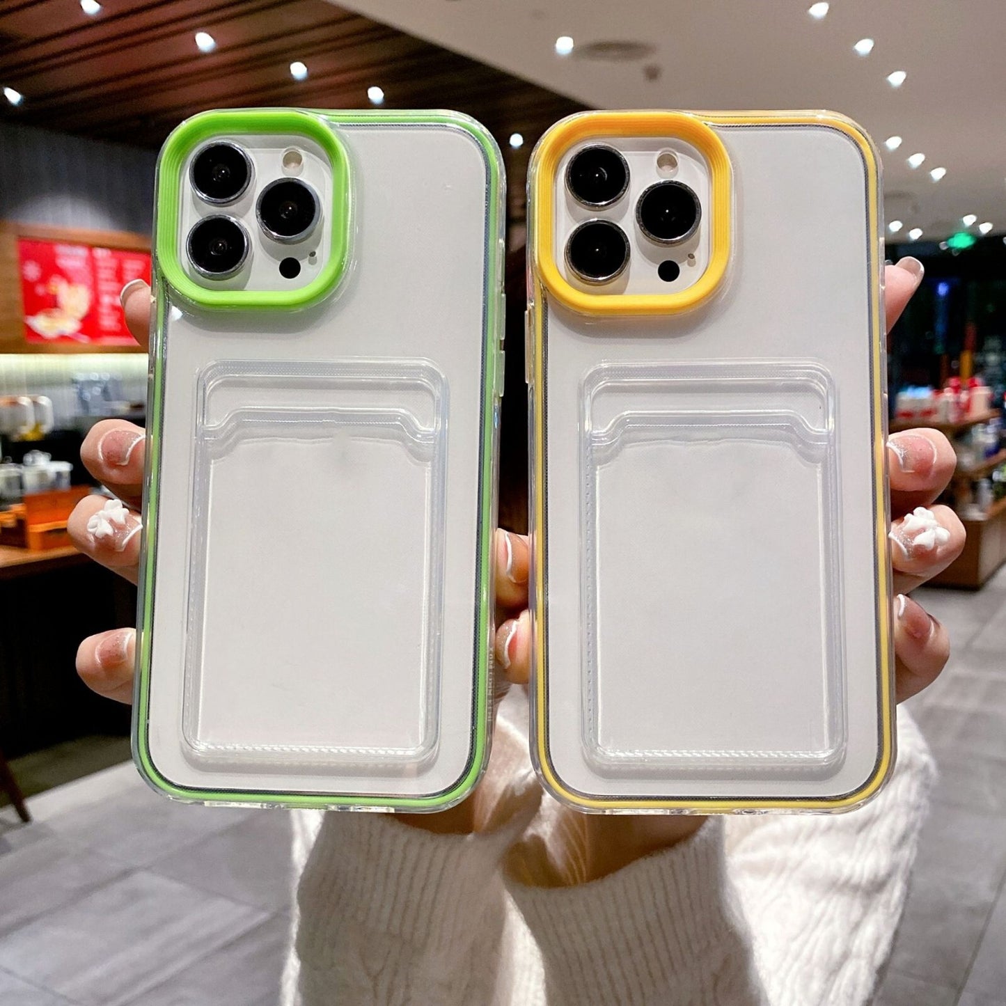 Clear Card Holder Slot Phone Case Cover Apple iPhone 17 16 15 14 13 Pro Max Plus