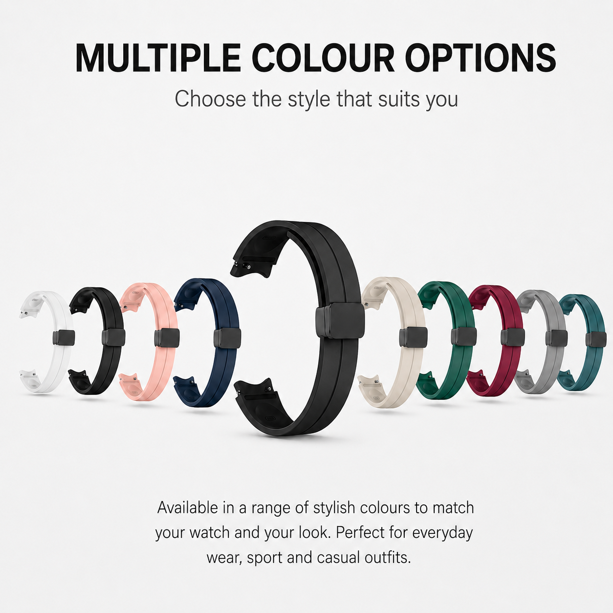 Magnetic Silicone Strap For Samsung Galaxy Watch 7 6 5 4 20mm Band 40/44mm Pro
