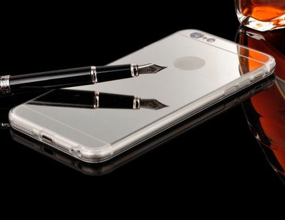 Gold Soft Thin Mirror TPU Phone case cover for Apple iPhone 5/6/6S/7/8/X/Plus