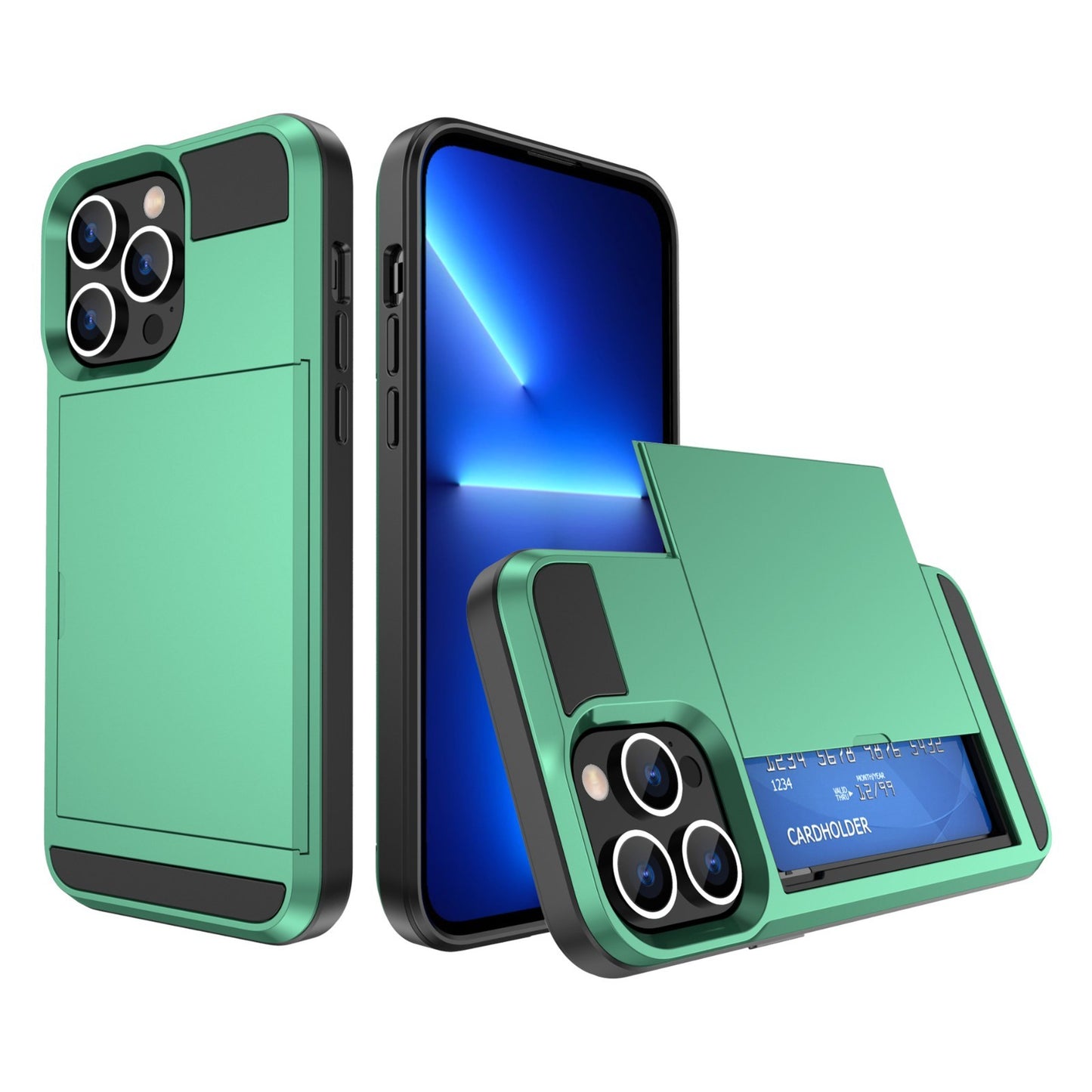 Card Holder Wallet Case Shockproof Hybrid Protective For iPhone 14 Pro Max Plus