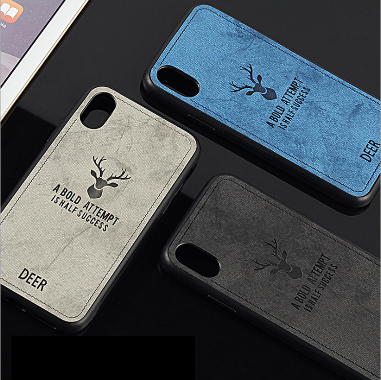 3D Deer Thin Slim Canvas Phone Case Cover For iPhone 15 14 13 12 11 Pro Max Plus