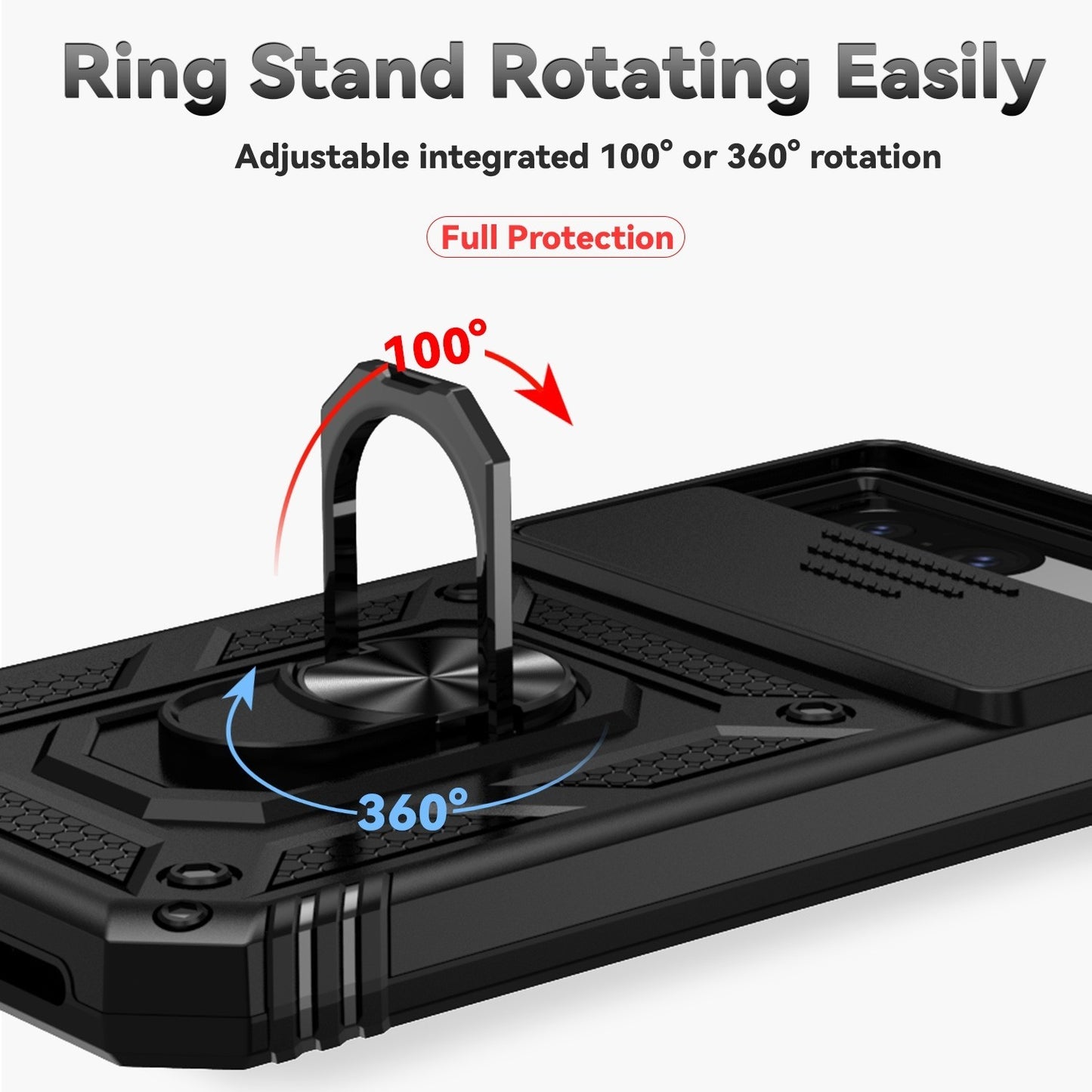 For Google Pixel 8a / 8 / 8 Pro Case Shockproof Rugged Cover Ring Holder Camera
