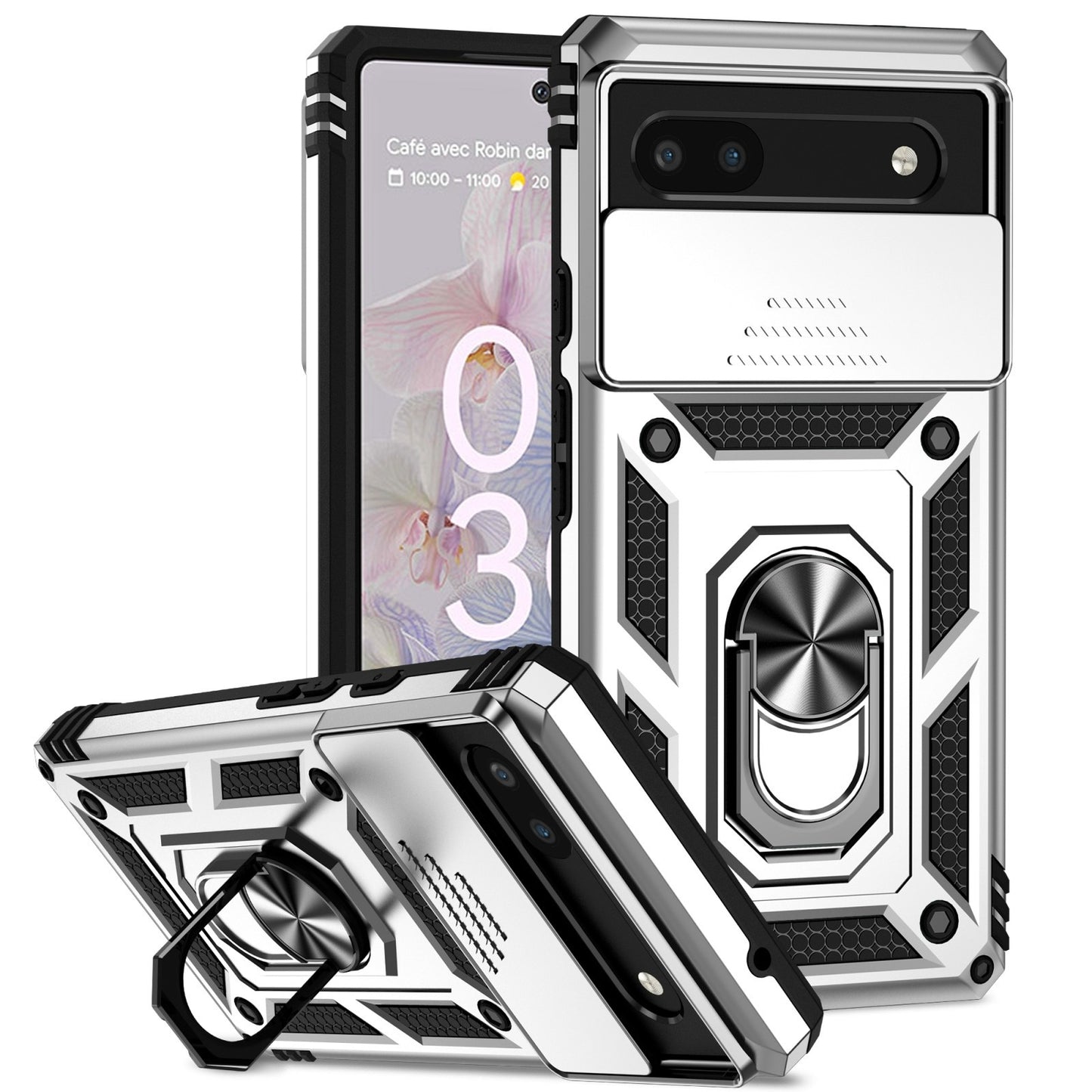 For Google Pixel 6a / 6 / 6 Pro Case Shockproof Rugged Cover Ring Holder Camera