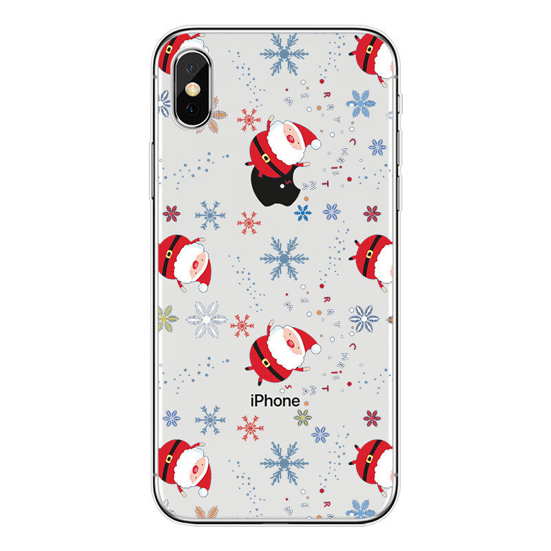 Clear Christmas Santa TPU Phone Case Cover Apple iPhone XS Max XR X Plus 11 8 7