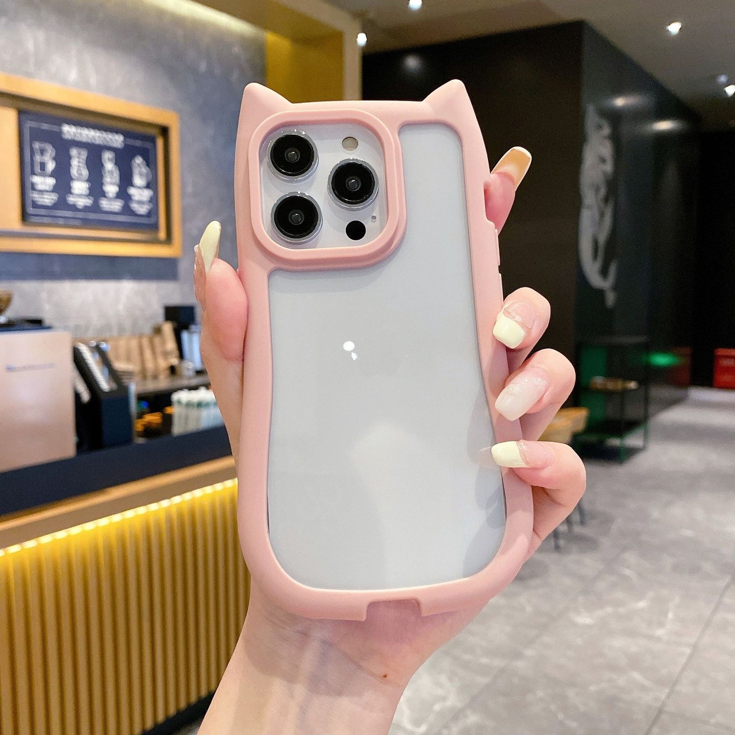 Cute Kitty Puppy Ears Silicone Clear TPU Phone Case For Apple iPhone 16 15 14 13 12 11 Pro Max Plus