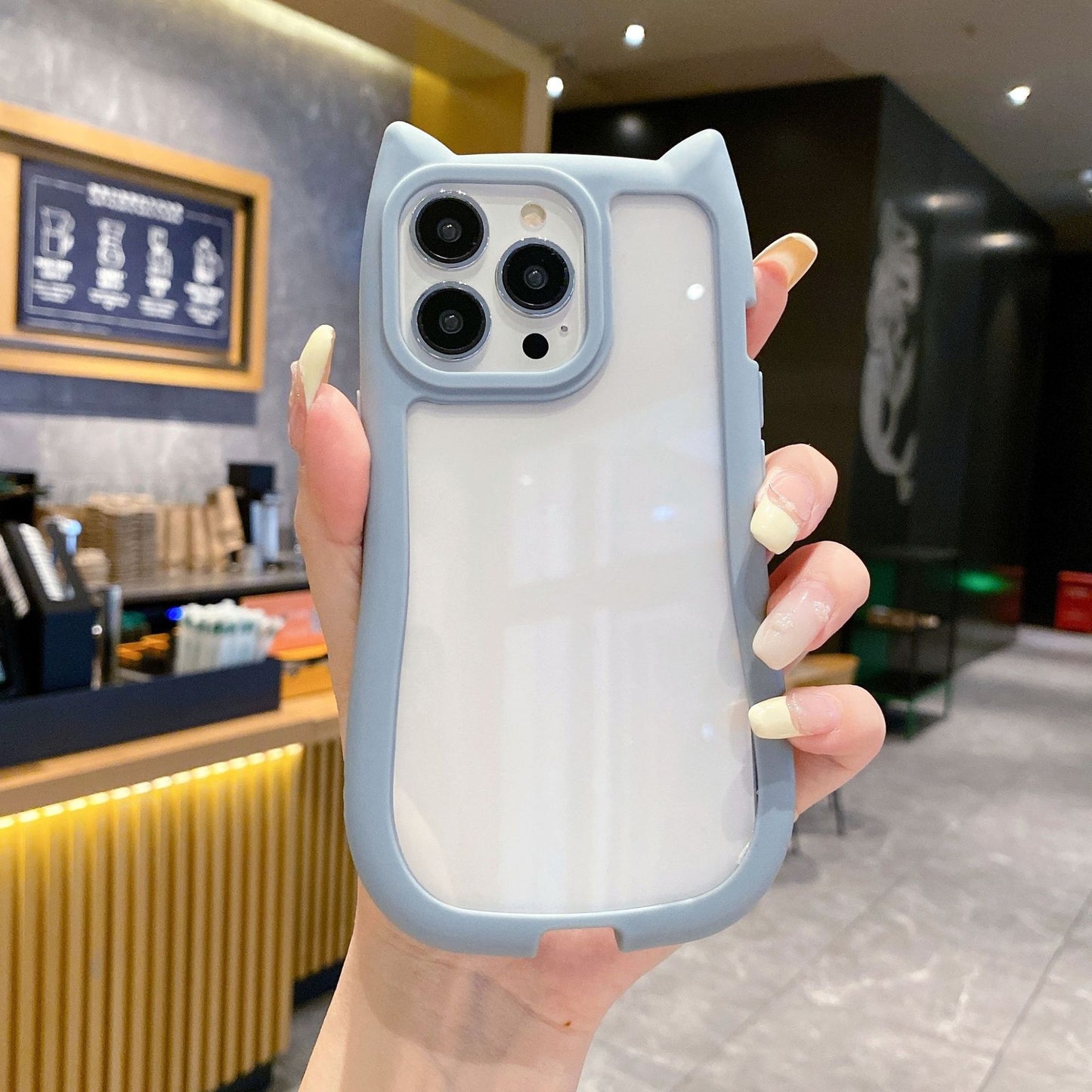 Cute Kitty Puppy Ears Silicone Clear TPU Phone Case For Apple iPhone 16 15 14 13 12 11 Pro Max Plus