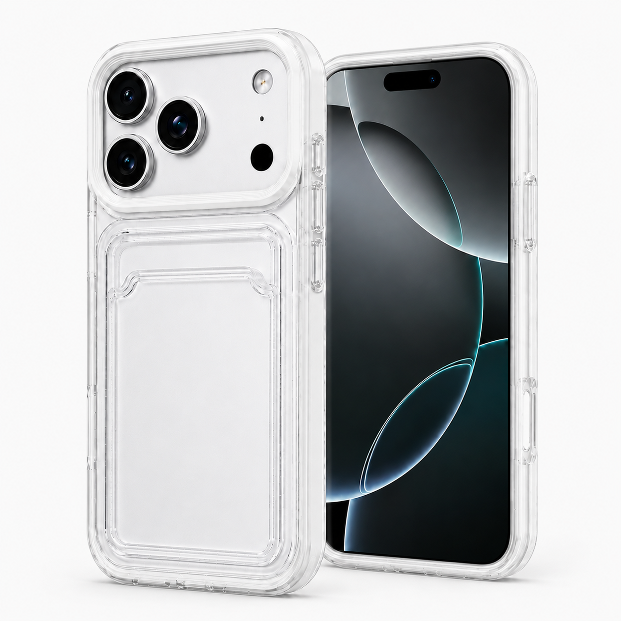 Clear Card Wallet Holder Slot Phone Case Cover For Apple iPhone 17 16 15 Pro Max Plus Air