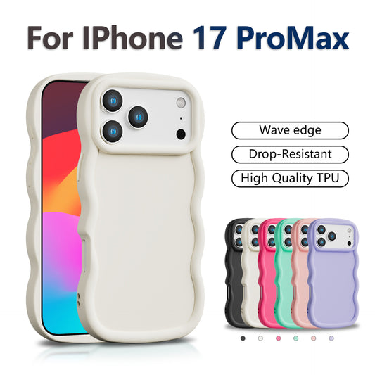 Wavy Candy Colour TPU Case For iPhone 17 16 15 14 13 Soft Shockproof Phone Cover