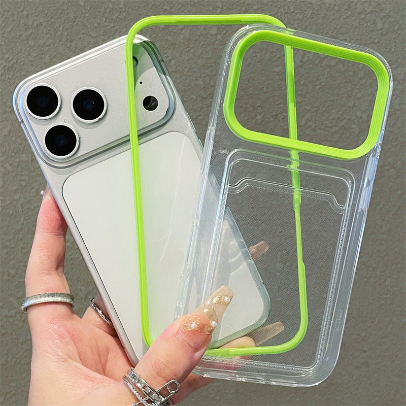 Clear Card Wallet Holder Slot Phone Case Cover For Apple iPhone 17 16 15 Pro Max Plus Air