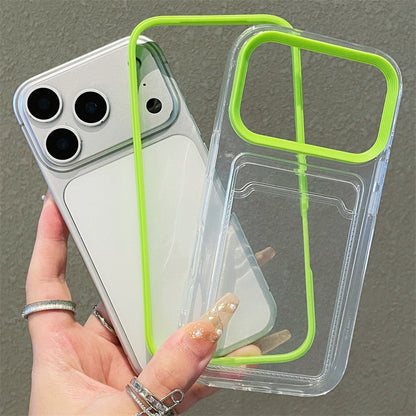 Clear Card Wallet Holder Slot Phone Case Cover For Apple iPhone 17 16 15 Pro Max Plus Air