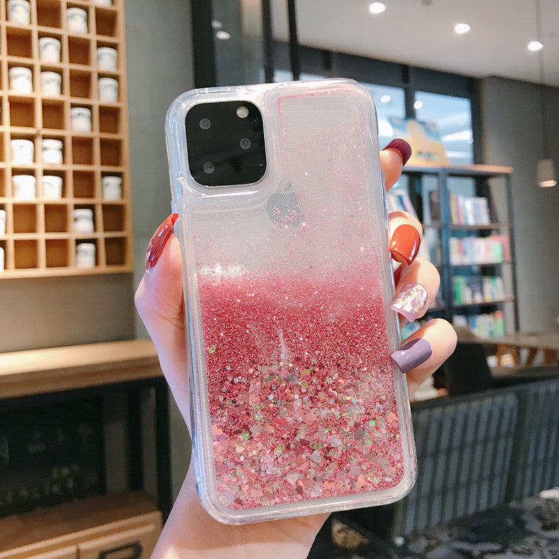 Case For iPhone 17 16 15 14 13 12 Pro Max X Bling Glitter Liquid Gel Phone Cover