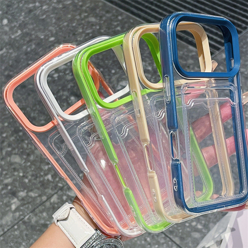 Clear Card Wallet Holder Slot Phone Case Cover For Apple iPhone 17 16 15 Pro Max Plus Air